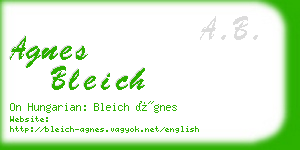 agnes bleich business card